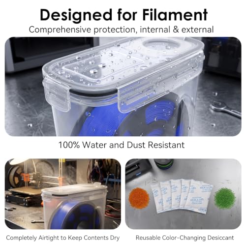 Aofmee Filament Storage Box, 6 Pack 4L Clear 3D Printer Filament Container