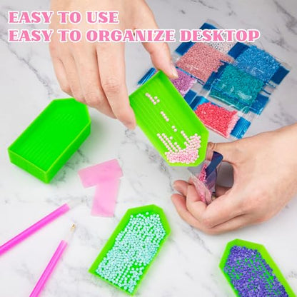 28PCS Plastic Diamond Painting Trays, Bead Sorting Trays for DIY Crafts