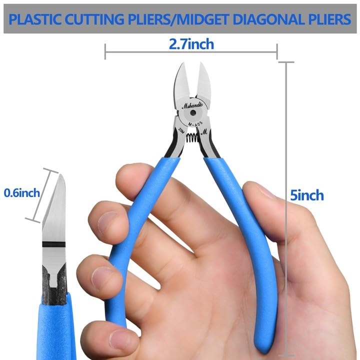 Wire Cutters 6 Pack, 5" Flush Cutters for Electronic Component, CR-V Side Cutters, Diagonal Cutters for Crafting, Flush Cut Pliers for Jewelry Making, Plastic, Soft Copper Wire, Floral - size: A05-6Pack