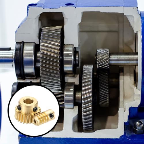 uxcell Worm Gear Set Right Rotation 25T 0.5 Module 1:25 Reduction Rate - size: Gear-5mm, Rod-2mm Bore, style: 0.5M-25T