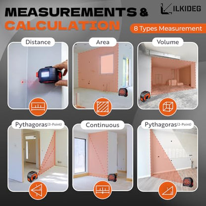 4-in-1 Laser Tape Measure - Multitool Pen, 196ft Laser Measuring Tool