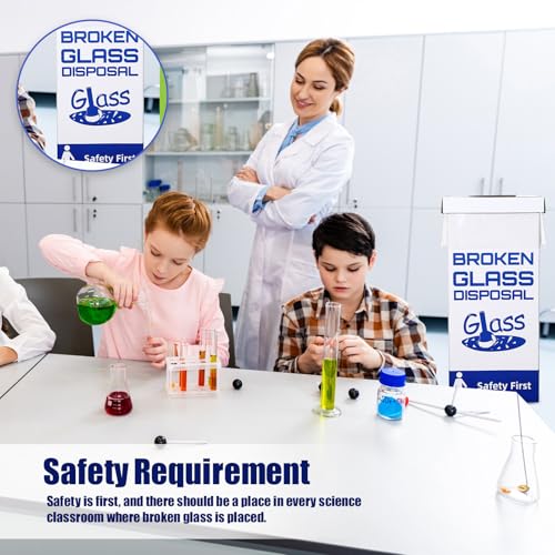 Resurhang 6 Sets Cardboard Broken Glass Disposal Box Floor Model Laboratory Safe Trash Can for Glass Sharps Disposable Garbage Disposal Container Cartons Trash Bins (12" L X 12" W X 27" H)
