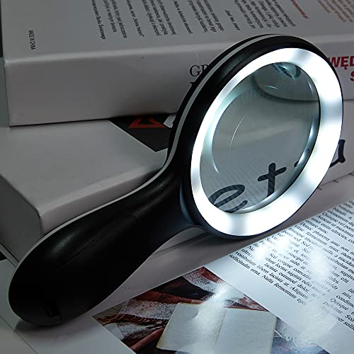 10X Lighted Large Handheld Reading Magnifier Glasses