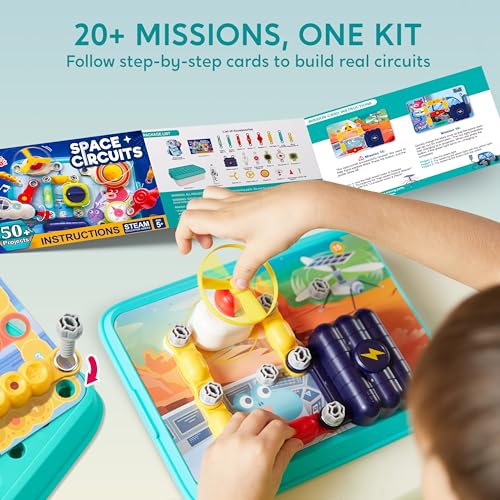 JOVA Klever Kits 50+ Projects Space Circuits - Electronics Kit for Kids with 46+ Components, Electronic STEM Toy Educational Science Kits for Kids Aged 5 6 7 8+