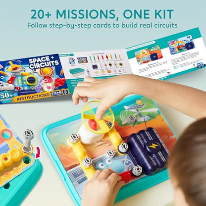 JOVA Klever Kits 50+ Projects Space Circuits - Electronics Kit for Kids with 46+ Components, Electronic STEM Toy Educational Science Kits for Kids Aged 5 6 7 8+