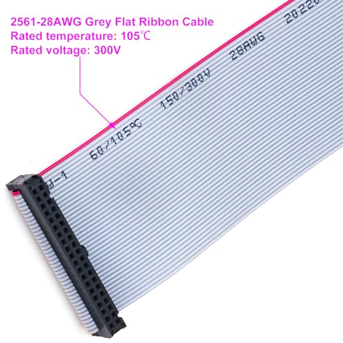 2.54mm Flat Ribbon IDC Cable Female to Female, Flat Ribbon Cable Connector 26P FC 26-Pin 30cm Length 2Pcs (TC-30cm-FF26P-2) - color: Female to Female, size: 26P