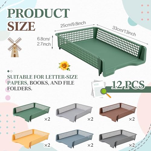 Geetery Turn in Trays Classroom, Cottage Color, Set of 12 - color: Cottage Color