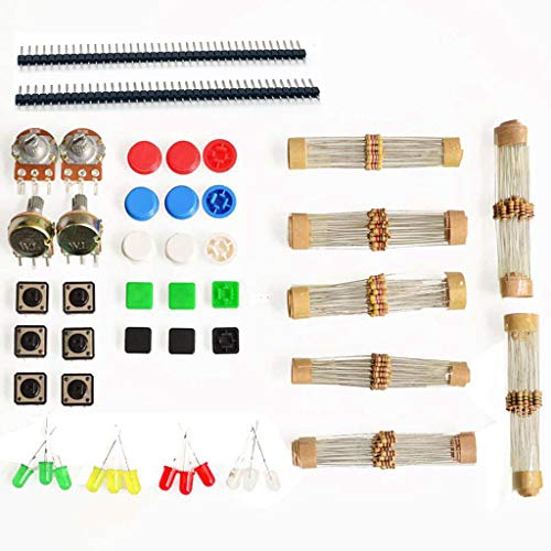 Electronic Component Starter Kit: Switches, LEDs, Resistors, Potentiometers for Arduino DIY by Envistia Mall