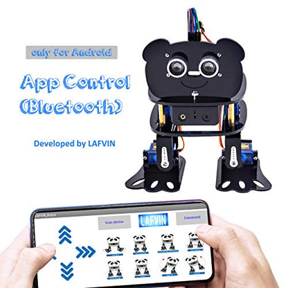 LAFVIN DIY 4-DOF Panda Robot Kit Programmable Dancing Robot Kit Support Android APP Control Compatible with Arduino IDE