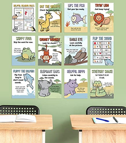 Carson Dellosa 12-Piece Decoding Strategies Posters, 8.5" x 11" Wall Art - style: Decoding Strategies