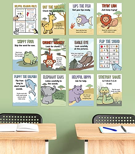 Carson Dellosa 12-Piece Decoding Strategies Posters, 8.5" x 11" Wall Art - style: Decoding Strategies