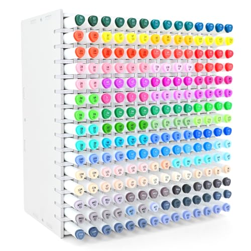 Marker Organizer, 210-Slot Marker Holder with Adjustable Dividers - size: 210 Holes