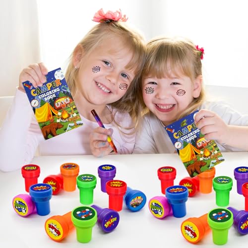 Cinrobiye 24 Pcs Hero Stampers Party Favor Set, Cute Superhero Stamps for Kids Birthday Party, Classroom Rewards, Carnival Prizes, Goody Bag Fillers, Super Hero Themed Party Supplies - color: Hero