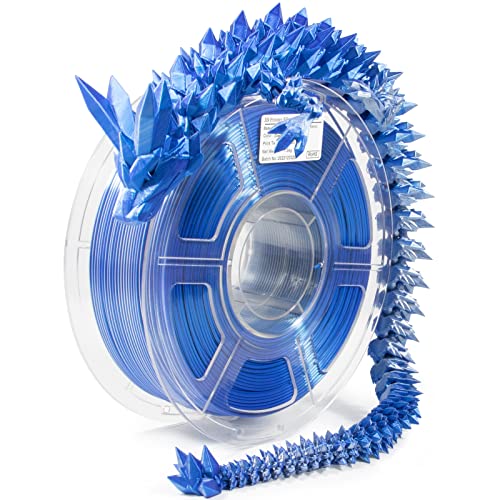 iSANMATE PLA 3D Printer Filament, PLA Filament 1.75mm Dual Color Silk PLA, Silk Blue Silver 3D Printing Filament,1 kg Spool - color: Blue + Silver, size: Silk PLA