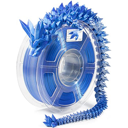 iSANMATE PLA 3D Printer Filament, PLA Filament 1.75mm Dual Color Silk PLA, Silk Blue Silver 3D Printing Filament,1 kg Spool - color: Blue + Silver, size: Silk PLA