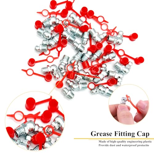 24Pcs 5/16"-24 Straight 45 90 Degree Grease Fitting Assortment Kit with Grease Zerk Fittings Caps, Galvanized Steel Hydraulic Grease Zerk for Industrial and Agricultural Machinery Cars Ships ets - size: 5/16"-24-24 Pcs