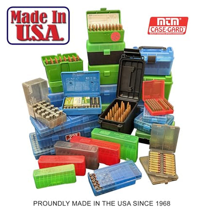 MTM 100 Round Flip-Top Ammo Box 38/357 Cal (Green) - color: Green, size: Pack of 1