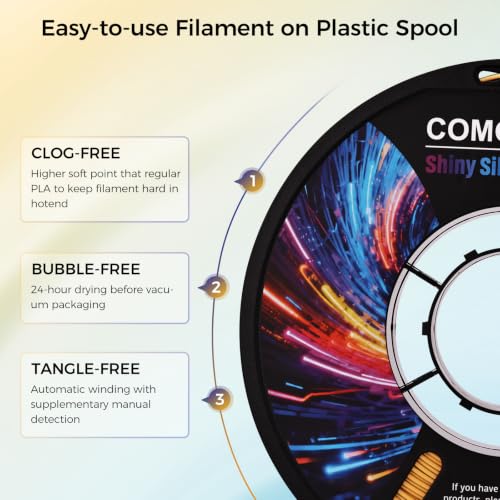 Comgrow Silk PLA 3D Printer Filament, Dual Color 2 in 1 Golden and Blue, 3D Printing PLA Filament 1.75mm, Dimensional Accuracy +/- 0.02 mm, 1KG Spool, Coextrusion Shiny Silk 3D Filament - color: Golden & Blue