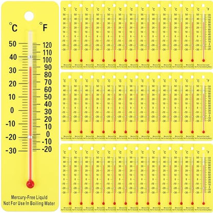 Maitys 50 Pcs Science Thermometers Mercury Free Student School Supplies Boiling Point Dual Scale Thermometers for Classroom Teaching Tools (Yellow) - color: Yellow