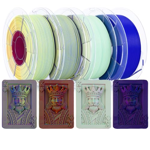 ZIRO Matte Tricolors PLA Filament Pack, 4kg Color Change by Angle Material - color: Matte Triple Color-4pack (Neon, Rosy Cloud, Mist, Indigo Space)