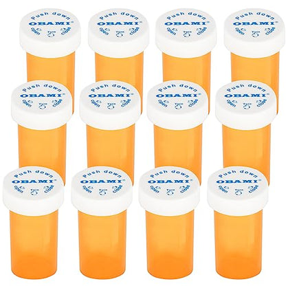 Plastic Medicine Pill Bottles with Child Resistant Caps - Push Down and Turn - Prescription Vial, Medicine Container, Pill Cases Dispenser Organizers (12pcs, 40 Dram) - size: 40 Dram