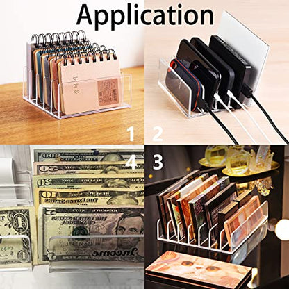 Clear Eyeshadow Makeup Organizer 2Pcs, 8Slot Acrylic Desk Organizer - color: 8-Sections