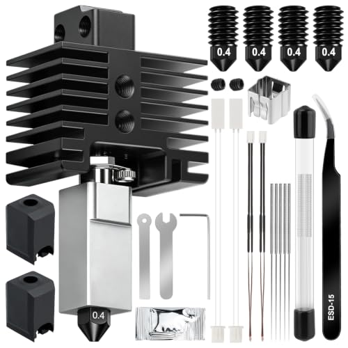 Hotend Kit for Bambu Lab X1C/X1/X1 Carbon 3D Printer, High Speed Printing X1C Hot End with Hardened Steel Nozzle 0.4mm Replacement Cleaning Kit Hotend for Bambu Lab X1 Series 3D Printer Accessories - size: X1C Hotend Kit1