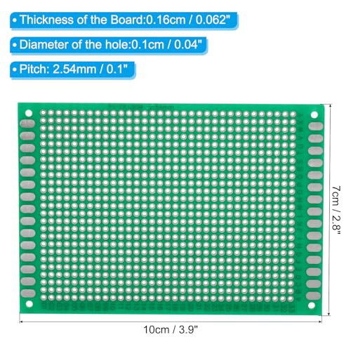 PATIKIL 4" x 2.8" PCB Board Circuit, 12 Pcs Single Sided Prototype Solder Boards for DIY Soldering and Electronic Project Circuit Boards Solderable Breadboard, Green - size: 4" x 2.8"