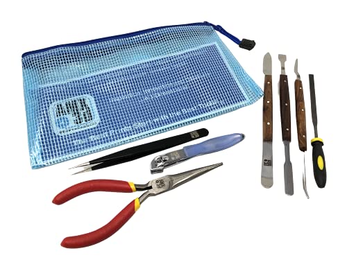 8 Piece 3D Print Clean-Up Kit with Case - Lendable, Loanable Specialty 3D Print Clean Up Tools Designed for Libraries, Schools and Makerspaces - 1 Kit