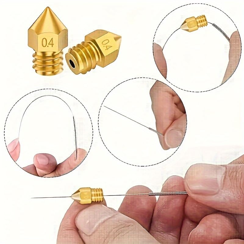 10PCS Stainless Steel Cleaning Nozzle Tool Kit for Car Window Wiper Jets, 3D Printer Extruder, Gas Stove Burner, Shower Head, Needle Tube Unclog Brush Set for Precision Maintenance