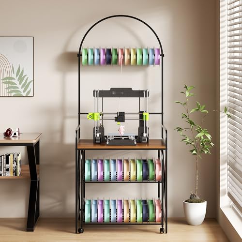 Large 3D Printer Stand with Filament Storage & Rolling Printer Cart