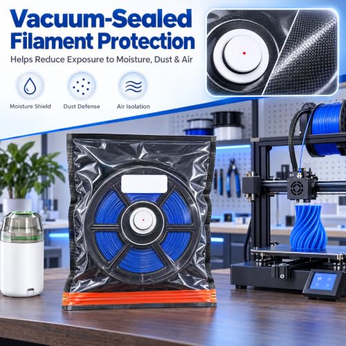 30 Pack 3D Printer Filament Storage Bags Kit with USB Vacuum Pump - size: 30 Bags + USB Pump Kit