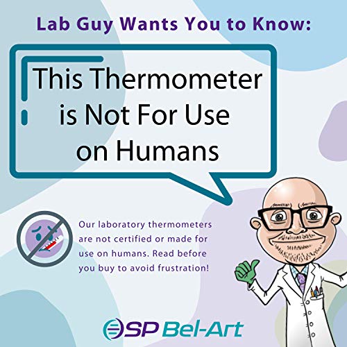 SP Bel-Art, H-B DURAC Plus Pocket Lab Thermometer Liquid-In-Glass Thermometer for Laboratories, Universities, Food and Beverage Processing, 20 to 120F, Closed Plastic Case (B60770-1300)
