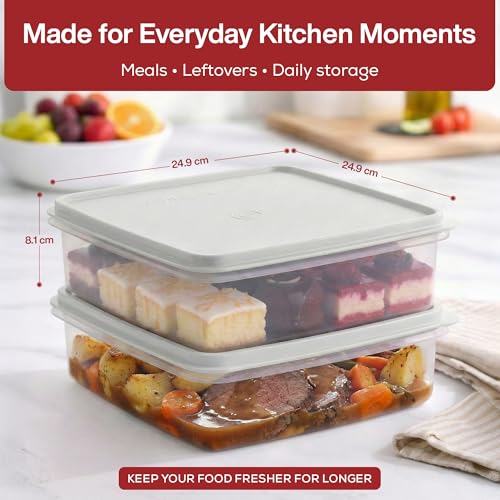 Plastic Storage Containers with Lids – 2-Pack 3L Cupcake Carrier – Leakproof Cookie Storage Containers Airtight – BPA-Free Plastic Containers with Lids for Food Storage, Meal Prep, Leftovers, Cupcakes - color: White