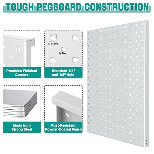 EVERHANGER Metal Pegboard Display Stand, Freestanding Tabletop Pegboard - color: Gray, size: 2pack 12"X16"