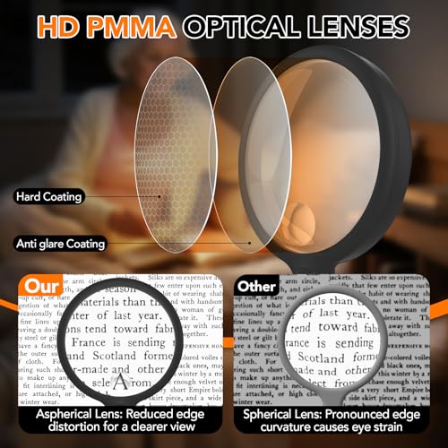 2000mah Rechargeable Handheld Magnifying Glass with 24 LED Lights, 5X 10x Reading Magnifier Large 5 inch Lens, 3 Light Modes for Seniors Reading, Inspection (Black) - color: Black