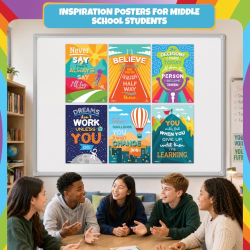 Sproutbrite 6 Pack 12” x 16” Educational Motivational Posters & Charts - color: Inspirational Posters