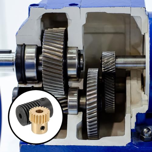 uxcell Worm Gear Set 20T 0.5 Module 20:1 Reduction Rate, Right Rotation Drive Gear Box Wheel Reduce Transmission Part (Brass Gear-4mm Bore, #45 Steel Rod 3mm Bore) - size: Gear-4mm, Rod-3mm Bore, style: 0.5M-20T