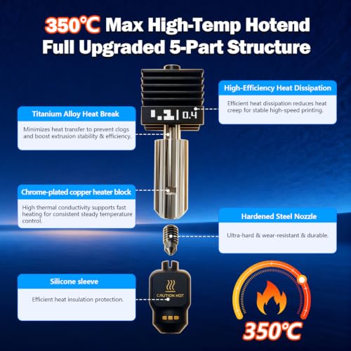4 Pack 0.4mm P2S Hotend for X2D/H2S/H2D/H2C Hardened Hot End - style: 4PK 0.4mm
