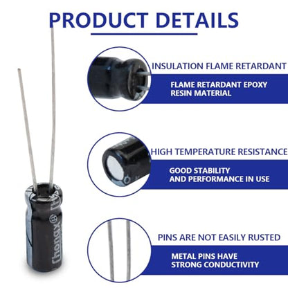 50 Pcs Electrolytic Capacitor 47uF 25V Aluminum Radial Electrolytic Capacitors - style: 25V 47uF