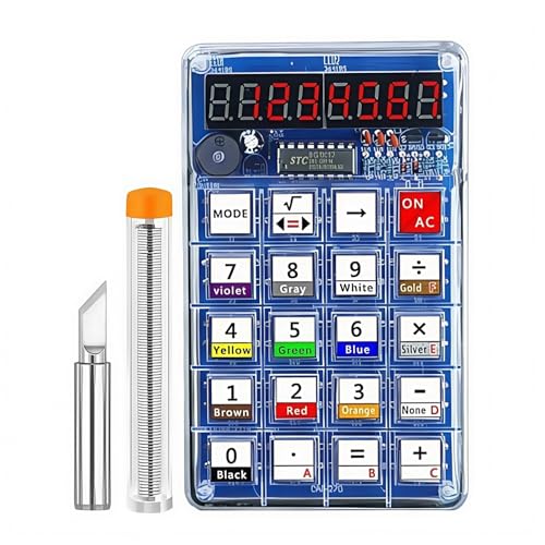 Soldering Practice Kit DIY 7-Digit LED Display Electronics Calculator - color: red