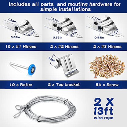 Lounsweer 117 Pcs Garage Door Roller Hardware Kit Nylon Quiet, Blue - color: Blue