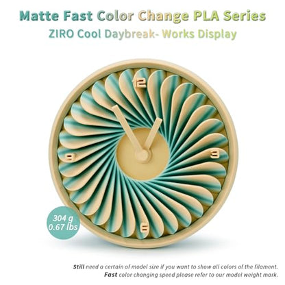 ZIRO Matte PLA Filament, 1.75mm 1kg Fit Most FDM Printer, Cool Daybreak - color: Cool Daybreak (Matte)