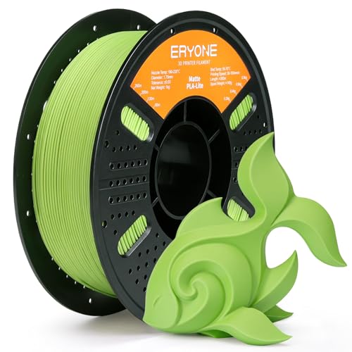 ERYONE Matte PLA Basic 3D Printer Filament 1.75 +/- 0.03mm, Matte Filament 1KG(2.2LBS) Spool, Moss Green - color: Lite Matte Moss Green