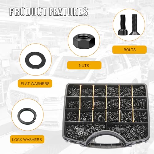ZTF 4005pcs Metric Screw Assortment, M2 M3 M4 M5 Assorted Screws - size: Flat+Cap Head 4005Pcs