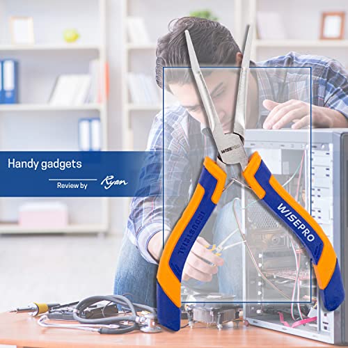 6" Mini Needle Nose Pliers, Straight Long Nose Pliers with Comfort Grip Handles, Small Needle Nose Plier for Jewelry Making, Handmade Craft - style: Bent Needle Nose Pliers