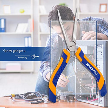6" Mini Needle Nose Pliers, Straight Long Nose Pliers with Comfort Grip Handles, Small Needle Nose Plier for Jewelry Making, Handmade Craft - style: Bent Needle Nose Pliers