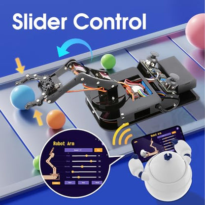4 DOF ESP32 Robotic Arm Kit & Bipedal Robot Kit Compatible with Arduino IDE, Electronic Programming Project/STEM Education/Science Coding Kit for 12+ Teens & Adults Unique Gifts