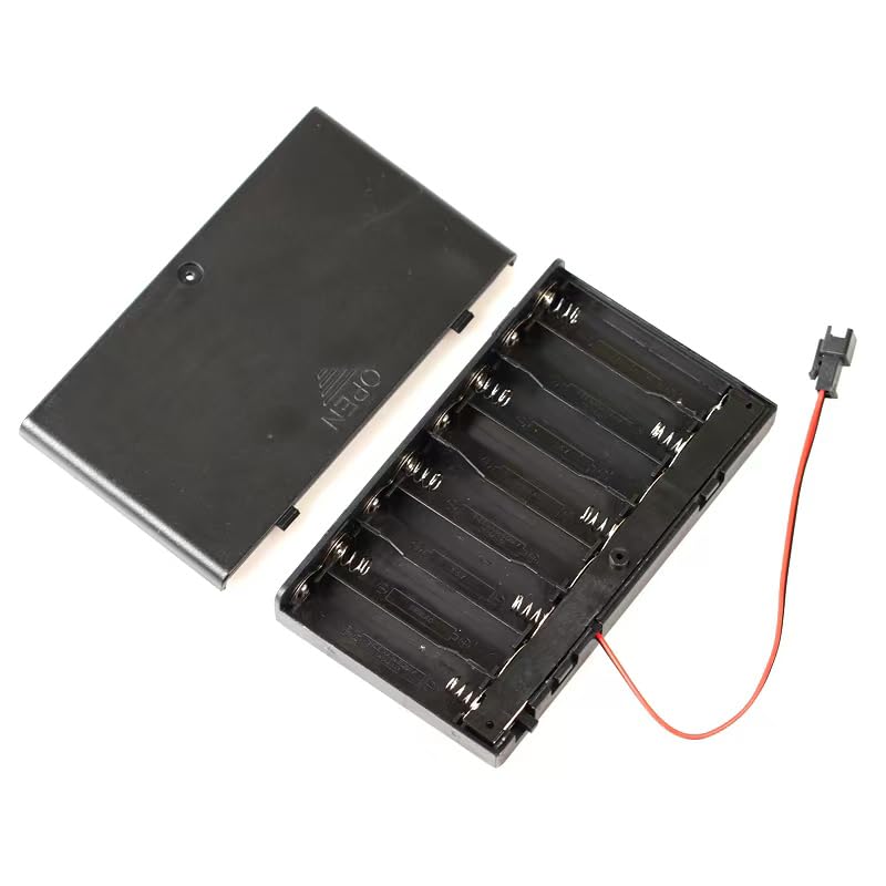 2Pack 8 x AA 12V Battery Holder Case Box Wired ON/Off Switch with Cover SM Terminal Plug