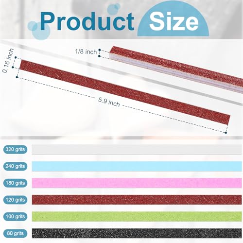 Honoson 60 Pcs Sanding Sticks for Plastic Models Angle Cut Shape - style: Style 2